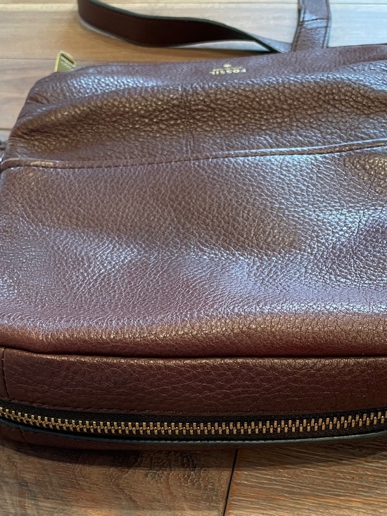 Fossil Preston Brown Leather expandable crossbody bag - Picture 7 of 9